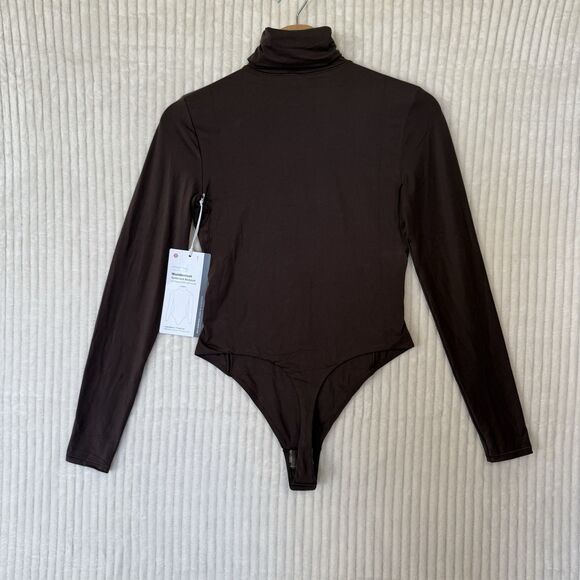 Lululemon Wundermost Ultra-Soft Nulu Turtleneck Bodysuit Sz S Espresso NWT $88 - Picture 12 of 16